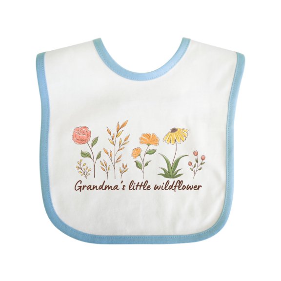 Inktastic Grandma's Little Wildflower Boys or Girls Baby Bib