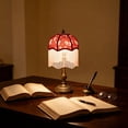 thumbnail image 5 of French Style Umbrella Shaped Tassel Fabric Lampshade, Restaurant Bedroom Desk Lamp Lighting, for Home Party Mantel Shelf Wall Door Porch and Seasonal Displays, 5 of 5