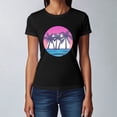 thumbnail image 4 of NAMTYQX Oversized Graphic Tees for Women Short Sleeve Stretch Print Plus Size Lounge Baggys Scoop Neck Cool Grafisches Hawaiian Shirts for Women Black Size 2XL, 4 of 5