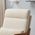 thumbnail image 4 of IVV High Back Armchair in Beige Linen, Comfy Upholstered Accent Chair with Wooden Legs and Lumbar Pillow for Living Room, Bedroom, Apartment, 4 of 10