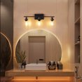 thumbnail image 4 of 3-Light Modern Black Wall Sconce Bathroom Vanity Light with Clear Glass Shades, 4 of 7