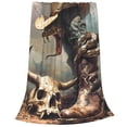 thumbnail image 2 of Vsdgher Western Cowboy Snake Ram Skull Ultra-Soft Micro flannel Blanket Throw Blankets for Couch Sofa, Bed (4 sizes)-60"x50", 2 of 7