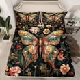 thumbnail image 3 of Homewish Mystic Butterfly Animal Twin Sheet Sets, Hippie Flower Floral Twin Fitted Sheet, Bohemian Mandala Style Flat Sheet, Breathable Home Decor, 3pcs, 3 of 8