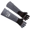 thumbnail image 1 of Guantes RAPICCA para manipulación de animales, piel a prueba de mordeduras, 22 cm, color gris, 1 of 7