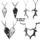 thumbnail image 2 of collares de moda 2023 mujer colgantes one piece gargantilla mujer Accesorios góticos Vintage para mujeres, parejas, collar a juego, Blanco, Negro, dragón, colgante de corazón con alas, Hip-hop, Punk,, 2 of 4