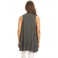 thumbnail image 4 of Women's Sleeveless Open Front Cardigan Lightweight Solid Drape Vest, 4 of 5