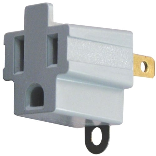 2 Pack Axis Grounded AC 2 Prong to 3 Prong Plug Adapter, 125V up to