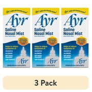 (3 pack) Ayr Saline Nasal Mist, for Daily Saline Nasal Care, 50mL