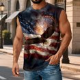 thumbnail image 3 of adaychics American Flag Mens Tank Top American Flag Eagle Gym Sleeveless Shirts Crew Neck Workout Vests for Gym, 3 of 5