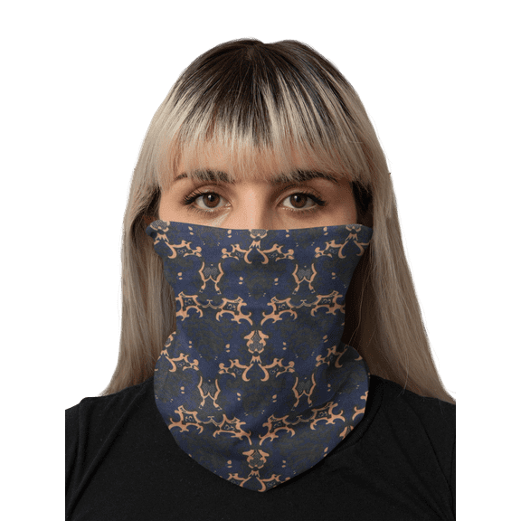 Motique Accessories Seamless Face Mask Bandana Tube Scarf - Navy Design