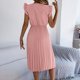 thumbnail image 5 of Vestido de Verano Casual de Mujer con Cuello en V Cintura Plegada sin Mangas Medias de Ternera Encaje Vestido de Verano para Mujeres, 5 of 9