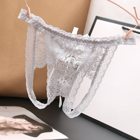 ZVNAH Sexy G String Thongs  Valentine s Day Gifts  Couple Supplies  One Size  Womens Floral Lace Panties Mesh Hollow Out See Though Panties