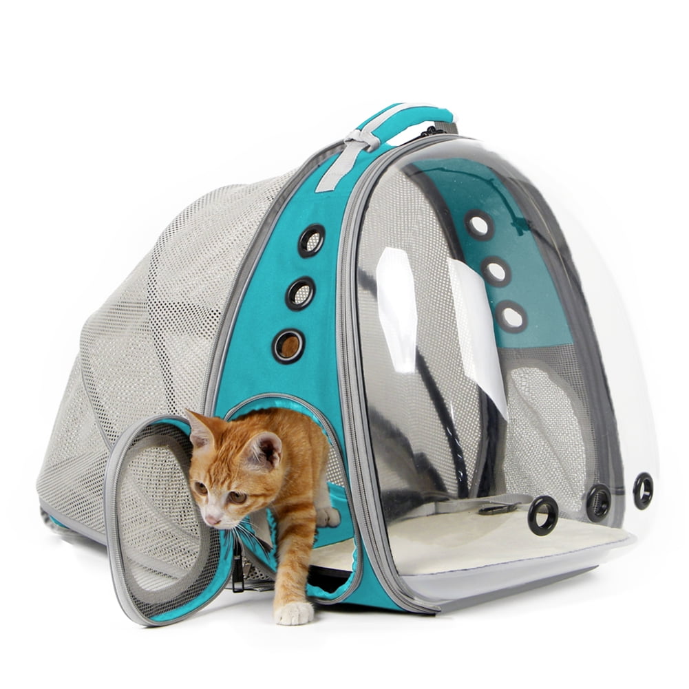 Halinfer Back Expandable Cat Backpack Carrier, Fit up to 12 lbs, Space Capsule Bubble Window Pet Carrier Backpack for Cat and Small Puppy