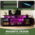 thumbnail image 4 of Uforic Modern TV Cabinet with 36 Inch Electric Fireplace & LED Lights for 65 70 75 Inch TVs for Living Room, Black, 4 of 10