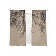 thumbnail image 7 of Brown Black Branches Sheer Curtains 63 Inch Length 2 Panels Set, Botanical Dead Tree Birds Voile Window Treatment Rod Pocket Curtains Sheers Drapes for Bedroom/Living Room/Kitchen 52x"63"x2, 7 of 7