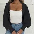 thumbnail image 4 of HongQid Women's Cropped Cardigan Sweaters Long Sleeve Shrug Open Front Cardigans for Women Trendy, 4 of 7
