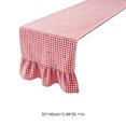 thumbnail image 2 of LIORAGLJ Christmas Table Runner with Ruffled Ends Double-Sided Plaid 13×55in Dining Table Window Decor, 2 of 6