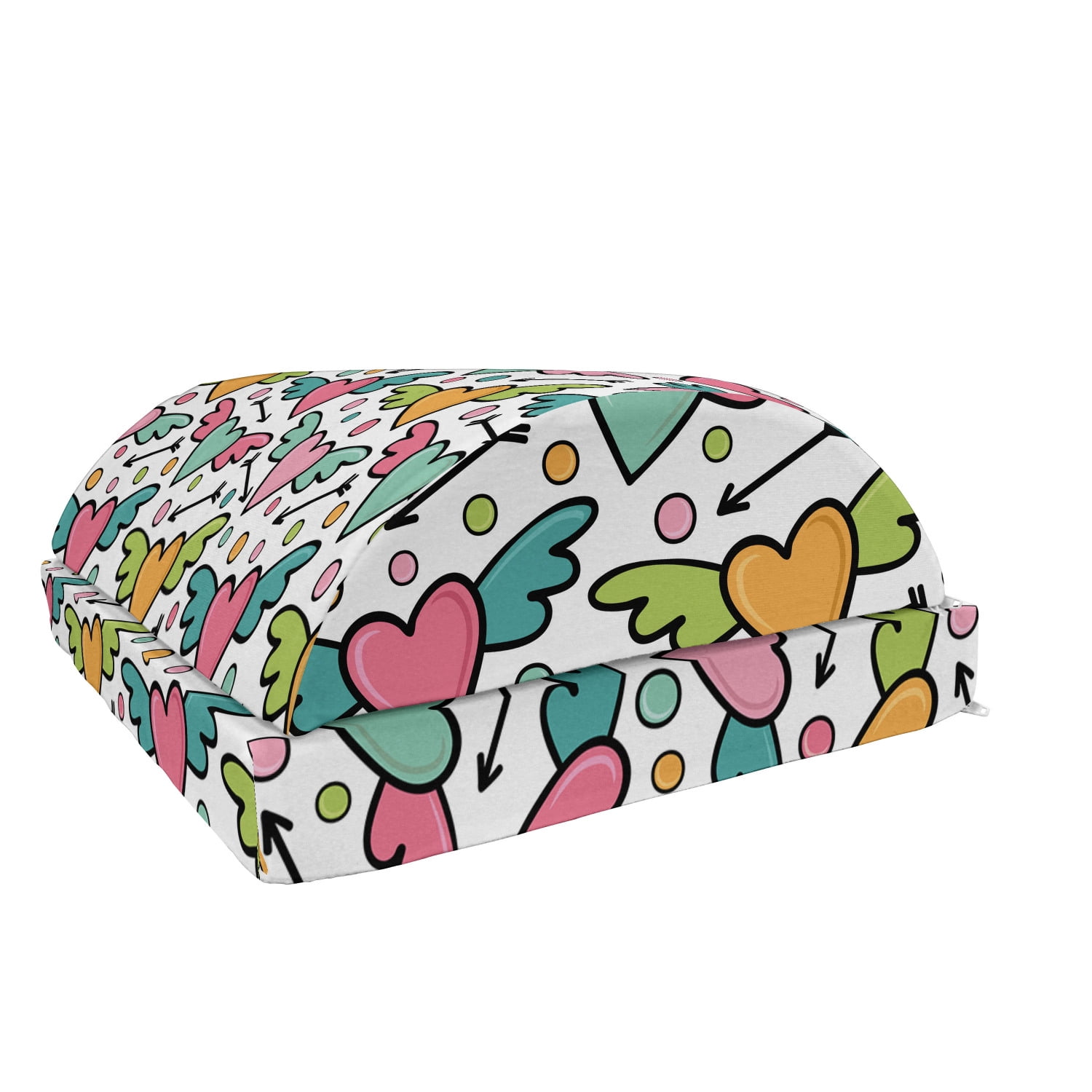 Ambesonne Kawaii Foot Rest, Pattern with Doodles Cartoon Funny  Characters Little Hearts, Non-Slip Backing Adjustable Ergonomic Memory Foam  Leg Support for Office, Pale Blue Pink Beige : Office Products