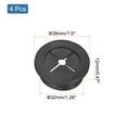thumbnail image 2 of Uxcell Black Cable Cord Grommet 4 Pcs Desk Grommet Flexible Rubber Grommet for Desks Desktops Fit 1-1/4 inch, 2 of 7