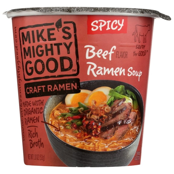Mike'S Mighty Good Spicy Beef Ramen Soup, 1.8 Oz