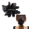 thumbnail image 1 of Pinzas para el cabello XCF con forma de flor de gasa suave color negro para mujeres y niñas, 1 of 4