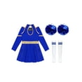 thumbnail image 6 of iiniim Kids Girls Cheerleading Fancy Dress Outfits with Pompoms Socks Musical Party Performance Dacewear A Royal Blue 16, 6 of 7