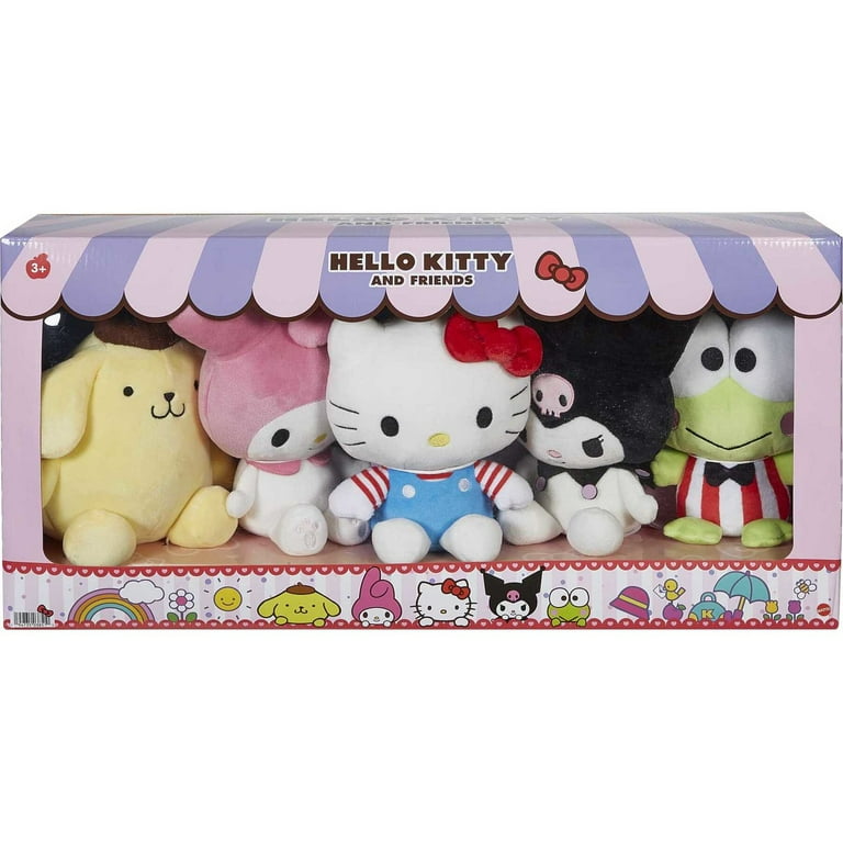 Hello Kitty & Friends 5-Pack Plush Figure Collection with 5 Soft Dolls,  Includes Hello Kitty 