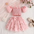thumbnail image 2 of LUOGENLI Girls Summer Outfits 4T Toddlers Girls Summer Fashion Casual Clothes Skirts Camisole Tops Kids Flower Outfits Set Toddler Girls Summer Outfits 3T-4T 3-4 Years, 2 of 8