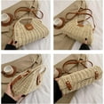 thumbnail image 6 of Kukuzhu Straw Handbags Women Summer Beach Tote Bag Hand Purse Vintage Wicker Woven Basket Boho Rattan Clutch Crossbody Shoulder Bag, 6 of 7