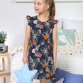 thumbnail image 4 of Fotbe Hawaiian Style Vestido de Dormir para Niñas de 3 a 10 Años, Mangas Cortas, Estilo Princesa, Pijama Camisón con Mangas Voladas-Medium, 4 of 6