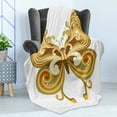 thumbnail image 4 of Modern Soft Flannel Fleece Throw Blanket, Macro Butterfly Wings Life Animal Illustration, Cozy Plush for Indoor and Outdoor Use, 50" x 60", Cinnamon Marigold Sepia, by Ambesonne, 4 of 5