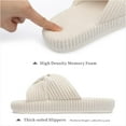 thumbnail image 2 of Slippers for Women Memory Foam House Bedroom Corduroy Bow Crossbands Slide Slipper Shoes Comfy Trendy Gift Slippers, 2 of 7