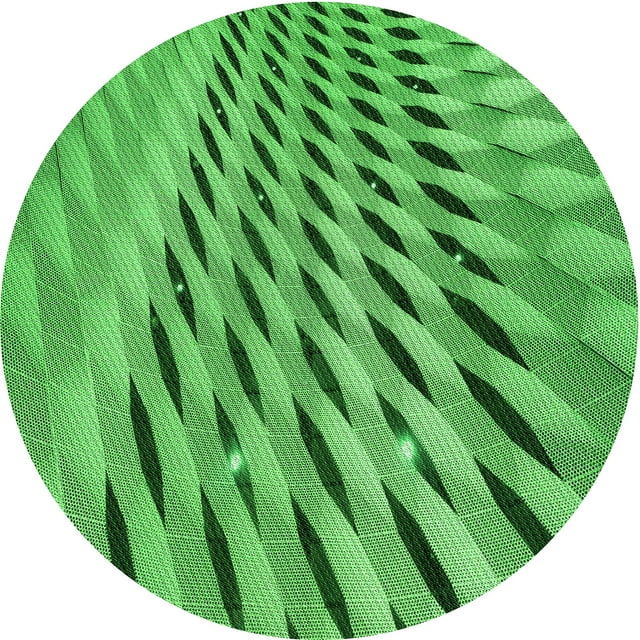 Ahgly Company Machine Washable Indoor Square Transitional Forest Green Area Rugs, 3' Square