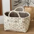 thumbnail image 3 of Car Storage Basket Organizer, Large Capacity Quilted Fabric Bin with Handles, Foldable Car Trunk Back Seat Storage for Groceries, Home Closet Use, Style-F, 3 of 5