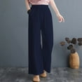 thumbnail image 6 of SEMIMAY Women's Casual Solid Color Drawstring Cotton Loose Pants Leggings With Pockets, 6 of 9