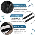 thumbnail image 3 of Qucyy Office Chair Cover Stretch Computer High Back Chair Cover with 2 Arm Covers Universal Chair Cover Thick Jacquqard Boss Chair Covers Polyester Washable Chair Protectors (Large, Black), 3 of 5