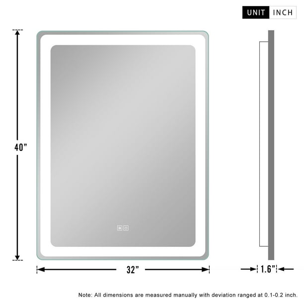 GDFIH Modern & Contemporary Frameless Lighted Bathroom / Vanity Mirror