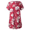 thumbnail image 5 of LARACE Short Sleeve Tops Solid Color Summer Blouses Tunic T-shirt for Women Boho Style Long Tee Ladies Loose T Shirts A-WineRed18_3X, 5 of 6