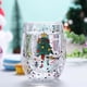 thumbnail image 2 of Taza de Navidad de cristal de lentejuelas de doble flujo resistente al calor de Navidad de 300ml taza de leche de árbol de Navidad de copo de nieve de dibujos animados encantadores Sincero Electrónica, 2 of 4