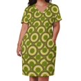 thumbnail image 3 of Vestido de fiesta estilo años 70 con bolsillos sueltos y estampado de círculos/puntos en verde oliva retro, vestidos de verano para mujer, 3 of 7