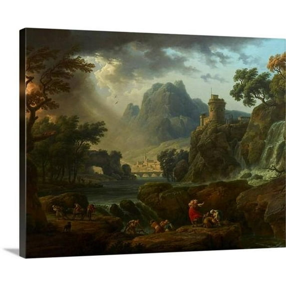 A Mountain Landscape with an Approaching Storm by Claude Joseph Vernet Canvas