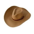 thumbnail image 4 of Yesbay Cowboy Hat for Men Women Western Party Straw Cowgirl Hat Classic Roll Up Fedora Hat with Buckle Belt, 4 of 7