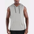 thumbnail image 5 of COSFO Workout Men Hoodies Casual Pullover Gray Tops Hooded Summer Loose Sleeveless Kangaroo Pocket Tank Tops, 5 of 8