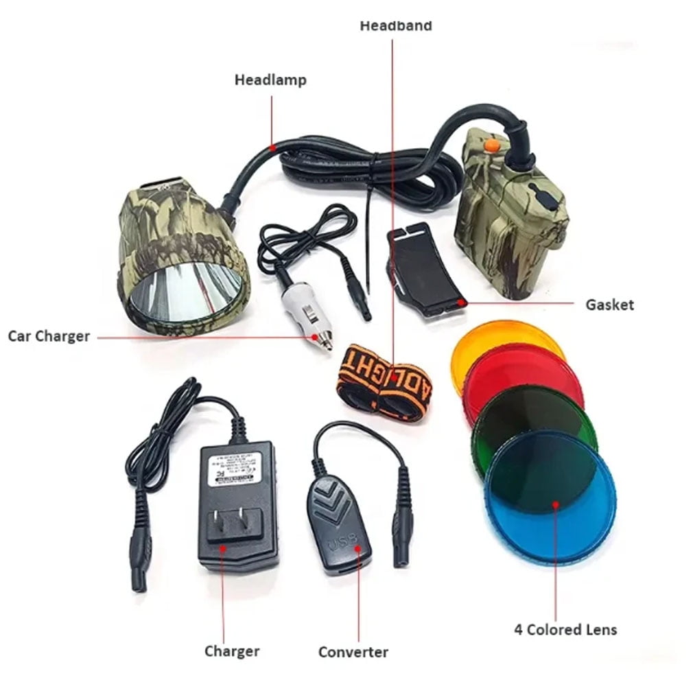 Super Bright LED Hunting Headlamp Rechargeable Mining Cap Lamp Safety Miner Light