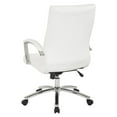 thumbnail image 4 of Pemberly Row Executive Mid-Back Chair in White Faux Leather with Padded Arms, 4 of 7