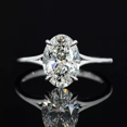 2 Carat Oval Cut Lab Created Diamond Engagement Ring IGI Certified in
