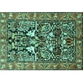 thumbnail image 1 of Ahgly Company Machine Washable Indoor Rectangle Persian Turquoise Blue Traditional Area Rugs, 7' x 10', 1 of 4