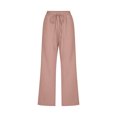 thumbnail image 4 of Stamzod Women's Plus Size Capris with Pocket Summer Cotton and Linen Elastic Waist Drawstring Cropped Pants Casual Loose Straight Leg Capri Pants for Women Rose Gold XXXL, 4 of 5