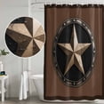 thumbnail image 4 of Polyester Fabric Vintage Texas Star Shower Curtain, Retro Art Country Waterproof Bathtub Curtain Bathroom Decor Set with Hooks 54 x 78 Inches, 4 of 6