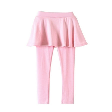 

BULLPIANO Toddler Girls Leggings Pants with Tutu Skirts Kids Culottes Footless Tights 3-11Y